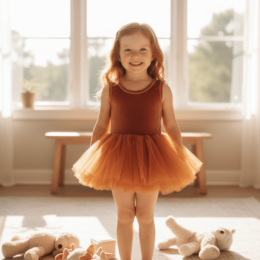 DOLLY TIMELESS VELVET TUTU DRESS caramel