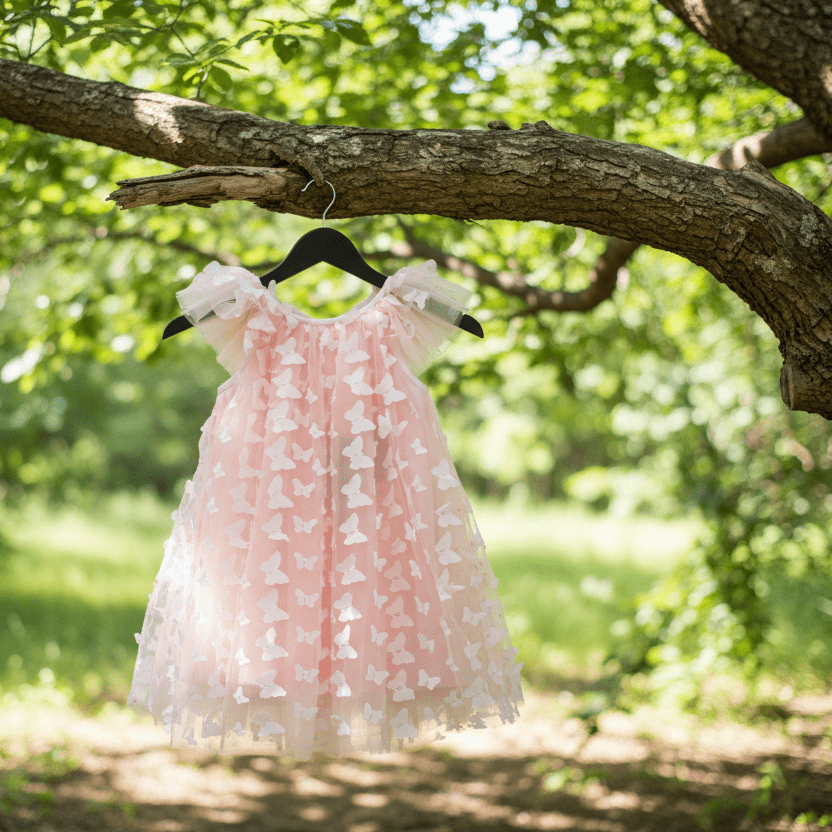 DOLLY by Le Petit Tom ® ALLOVER BUTTERFLIES FAIRY TUTU DRESS dollypink