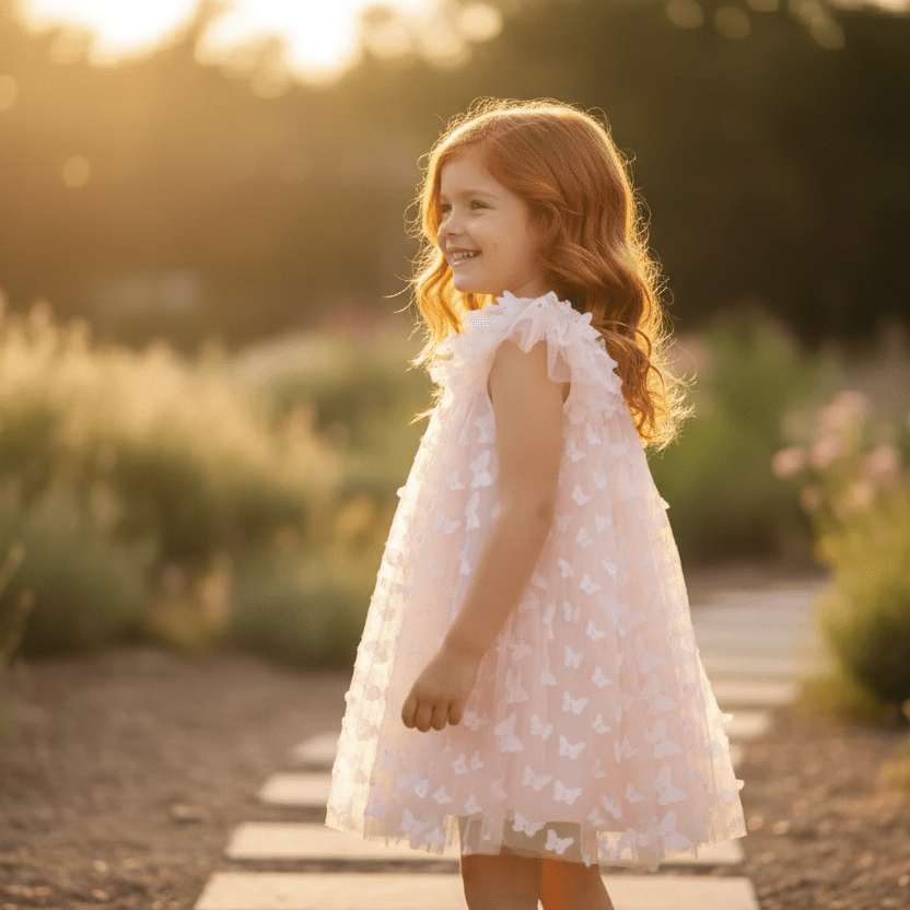 DOLLY by Le Petit Tom ® ALLOVER BUTTERFLIES FAIRY TUTU DRESS dollypink