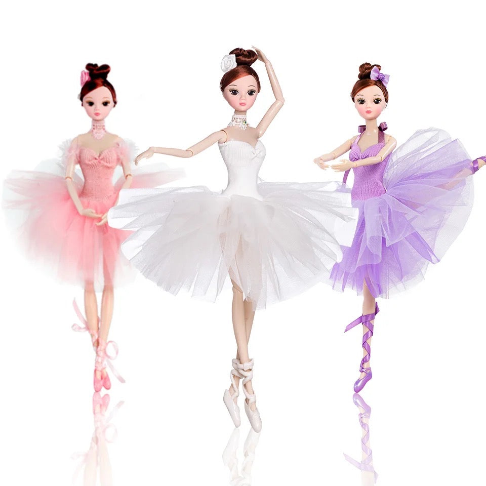 DOLLY® BALLERINA DOLL WITH WHITE TUTU DRESS - Bjd 12 joints 12 inch 30 cm 1/6 scale fashion doll