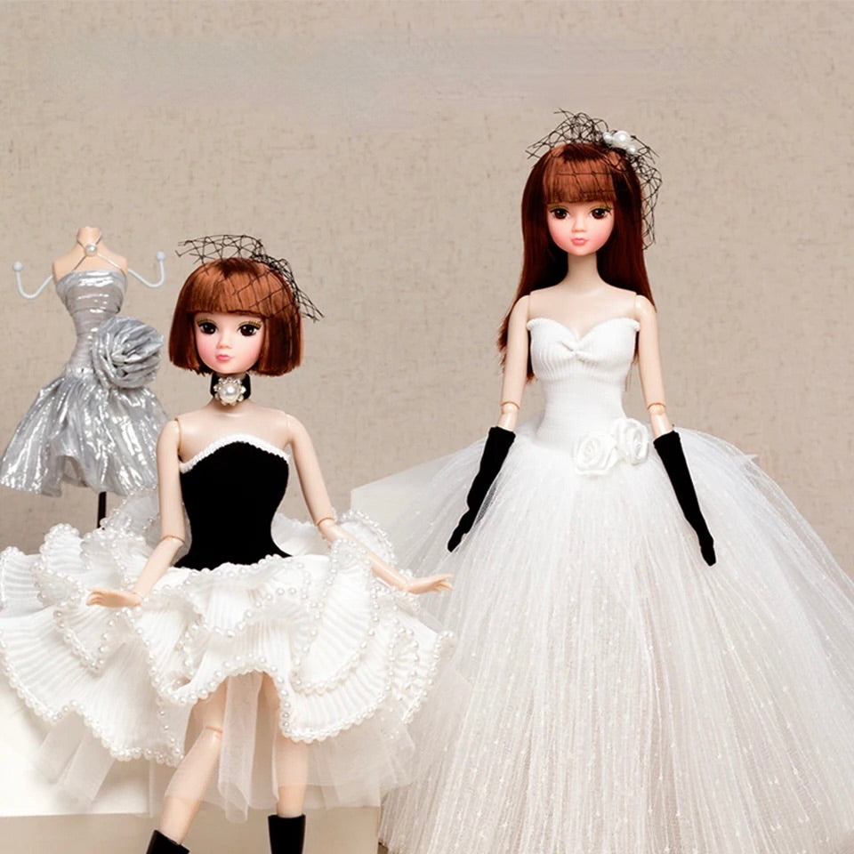 DOLLY® BRIDE DOLL WITH WHITE WEDDING TUTU DRESS - Bjd 12 joints 12 inch 30 cm 1/6 scale fashion doll