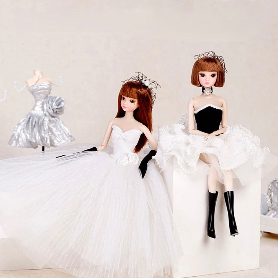 DOLLY® BRIDE DOLL WITH WHITE WEDDING TUTU DRESS - Bjd 12 joints 12 inch 30 cm 1/6 scale fashion doll