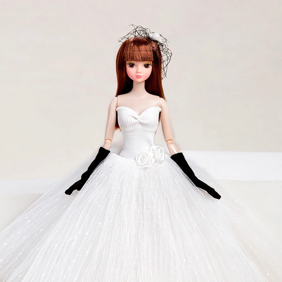 DOLLY® BRIDE DOLL WITH WHITE WEDDING TUTU DRESS - Bjd 12 joints 12 inch 30 cm 1/6 scale fashion doll