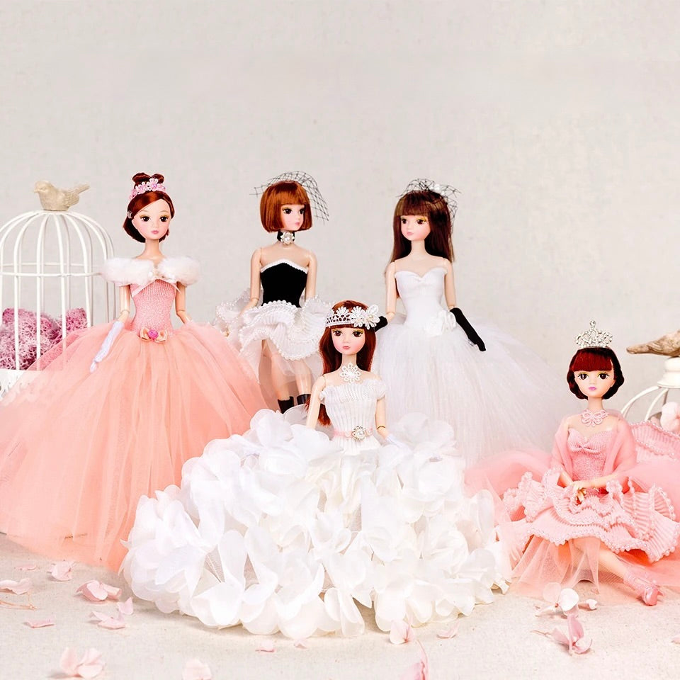 DOLLY® FLOWER DOLL WITH WHITE FLOWER TUTU DRESS - Bjd 12 joints 12 inch 30 cm 1/6 scale fashion doll