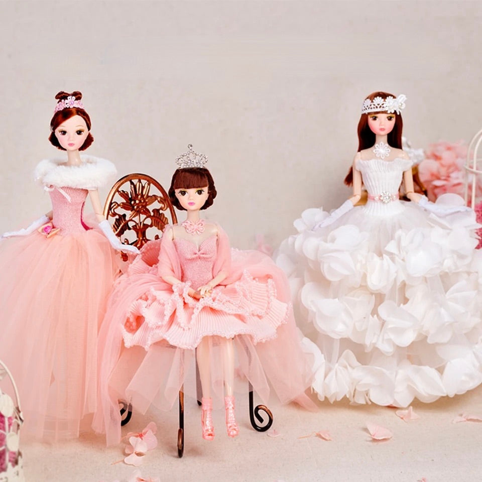 DOLLY® FLOWER DOLL WITH WHITE FLOWER TUTU DRESS - Bjd 12 joints 12 inch 30 cm 1/6 scale fashion doll