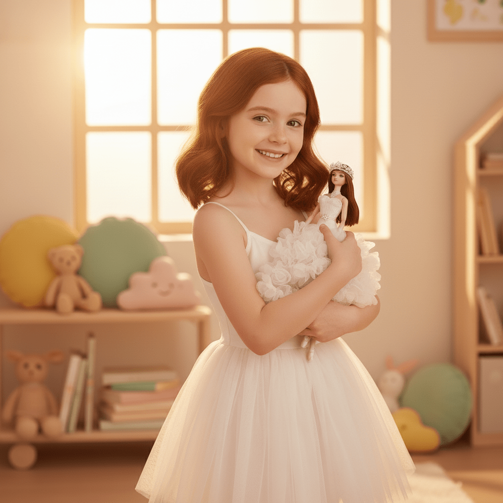 DOLLY® FLOWER DOLL WITH WHITE FLOWER TUTU DRESS - Bjd 12 joints 12 inch 30 cm 1/6 scale fashion doll