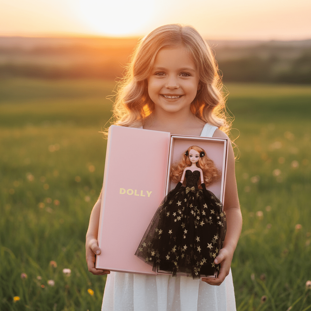 DOLLY® STAR DOLL WITH BLACK & GOLD STARS TUTU DRESS - Bjd 12 joints 12 inch 30 cm 1/6 scale fashion doll