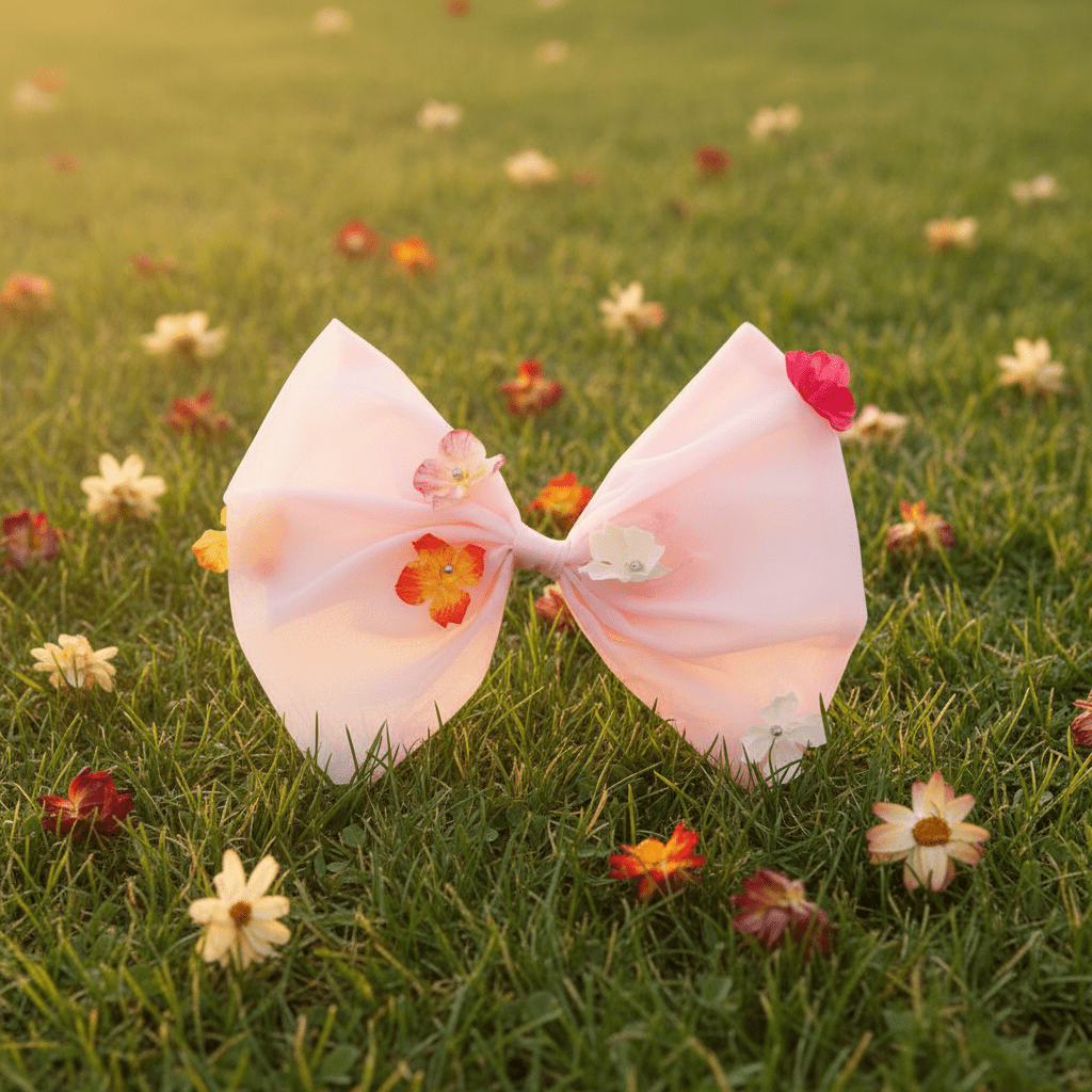 d*7様 Apolina Print Hair Bow Calico Pink DOLLY POTPOURRI BIG HAIR BOW dollypink