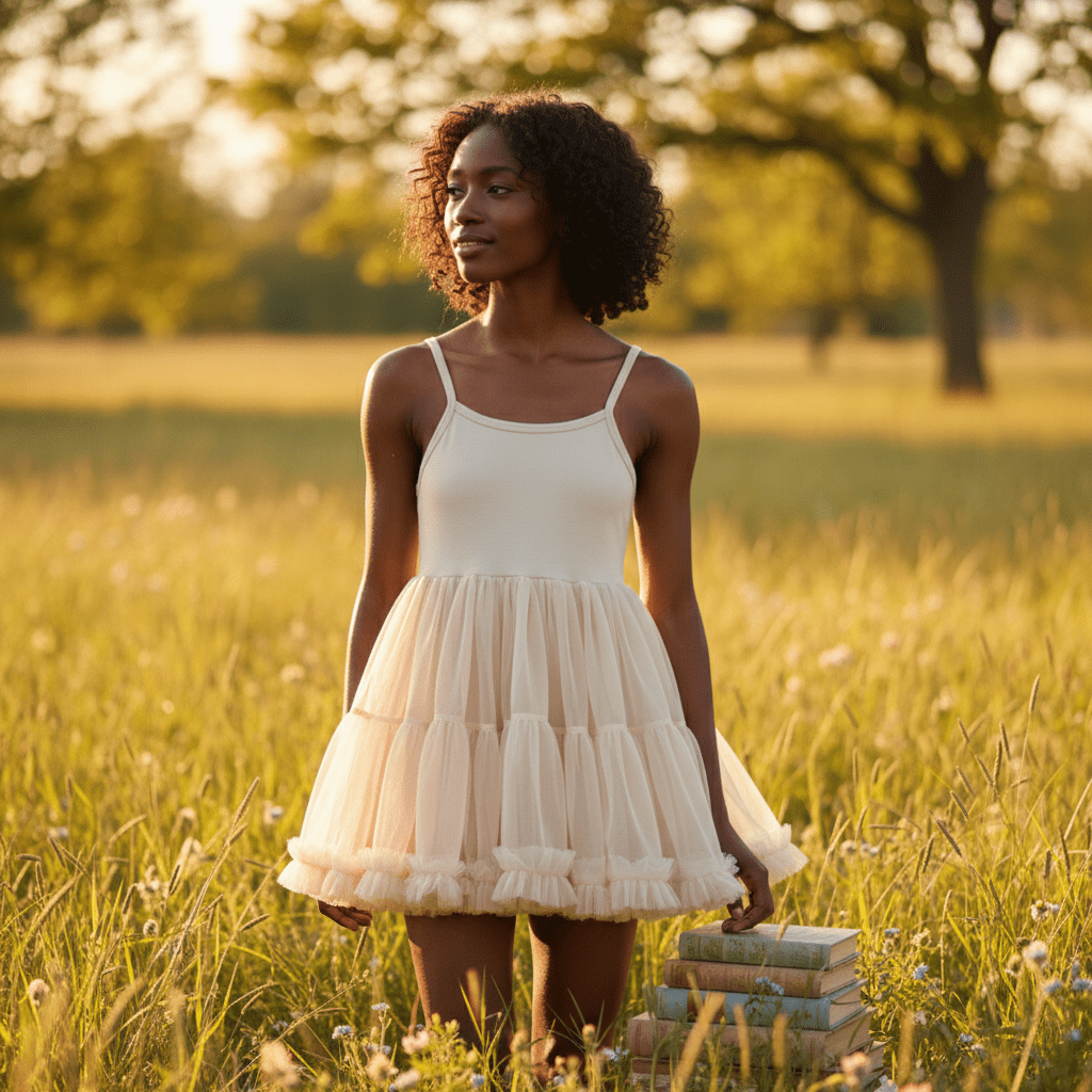 DOLLY PETTI SPAGHETTI PETTISKIRT TUTU DRESS cream