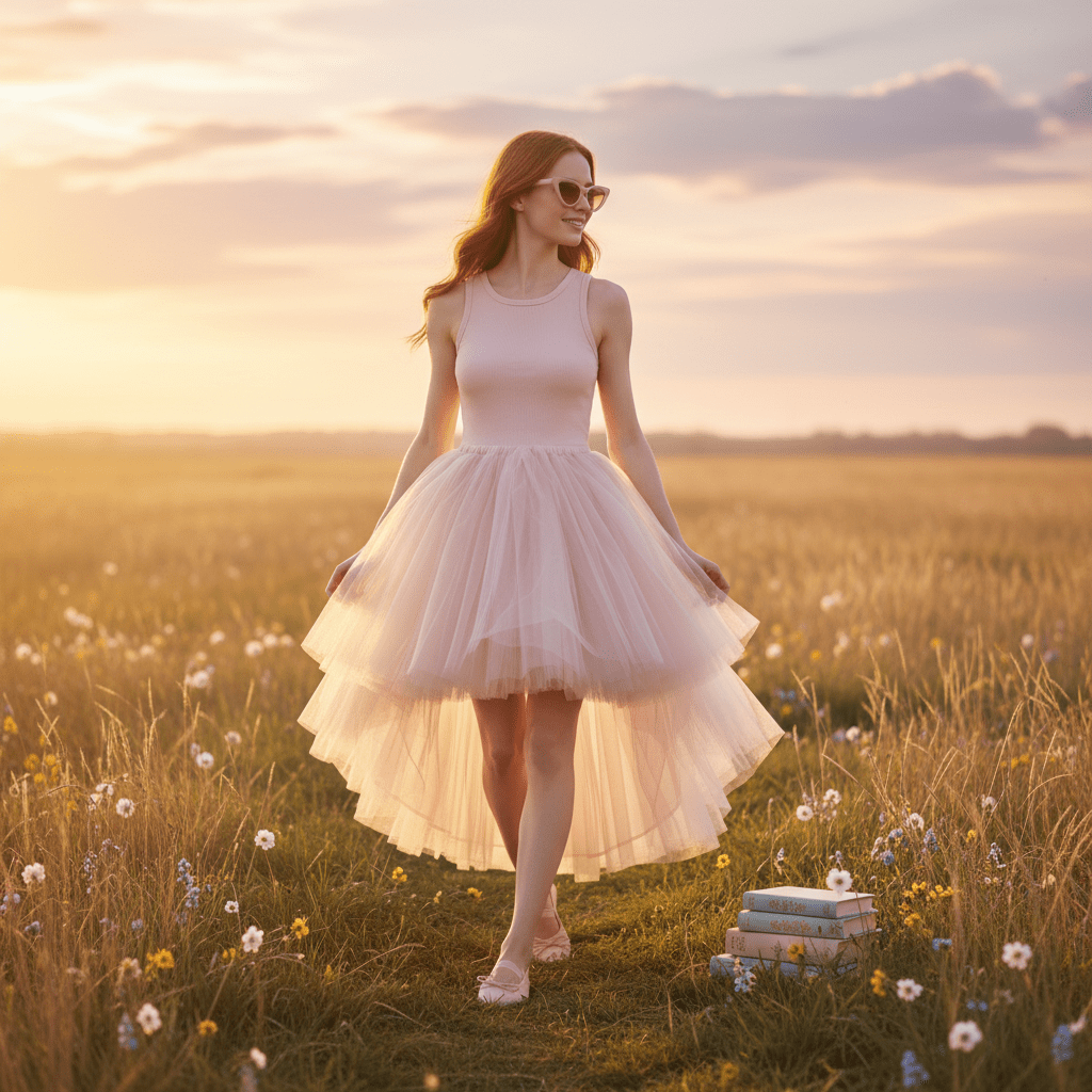 DOLLY HIGH-LOW WATERFALL TUTU DRESS pink