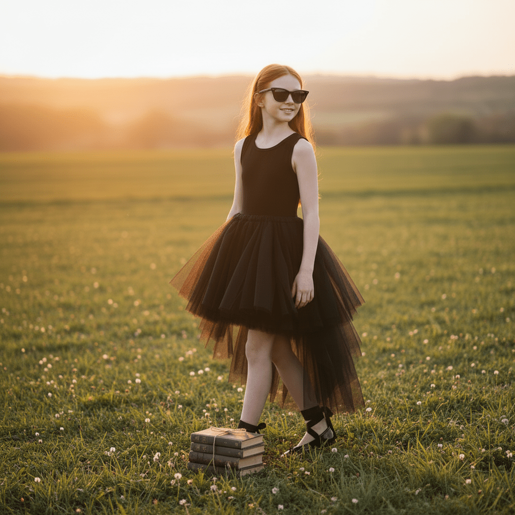 DOLLY HIGH-LOW WATERFALL TUTU DRESS black