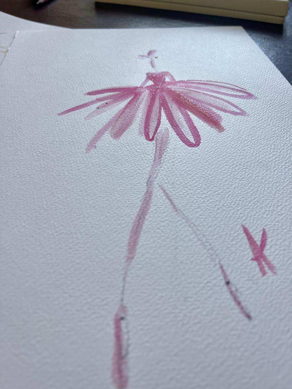 DOLLY Pink Fashion Ballerina Watercolor Art Print