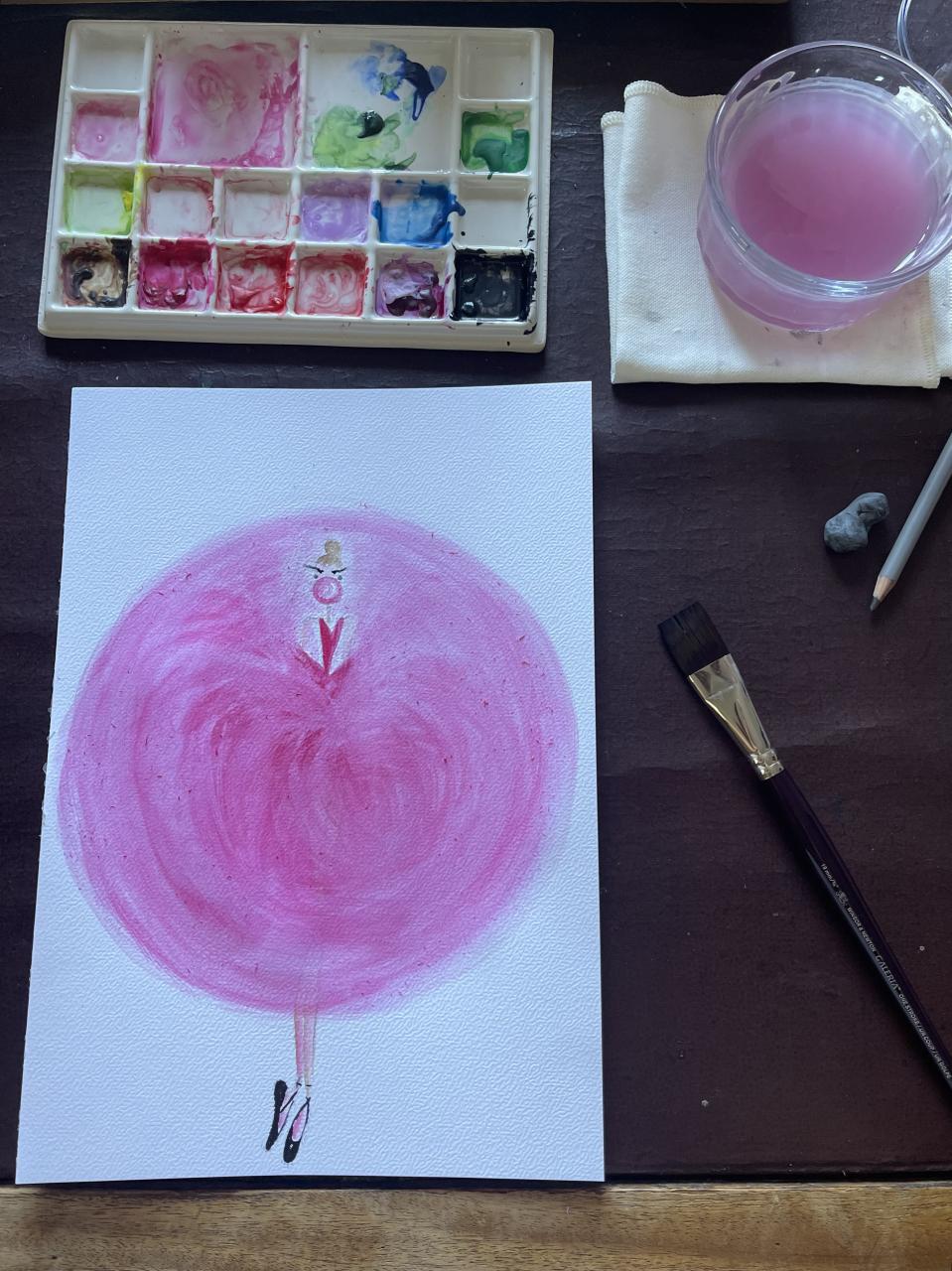 DOLLY Watercolor Bubblegum Ballerina Kids All-Over Print Tee