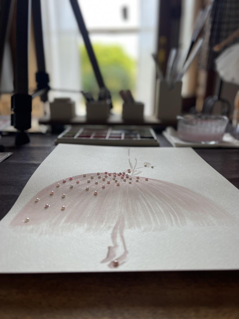 DOLLY Pink Pearl Ballerina Watercolor Art Print