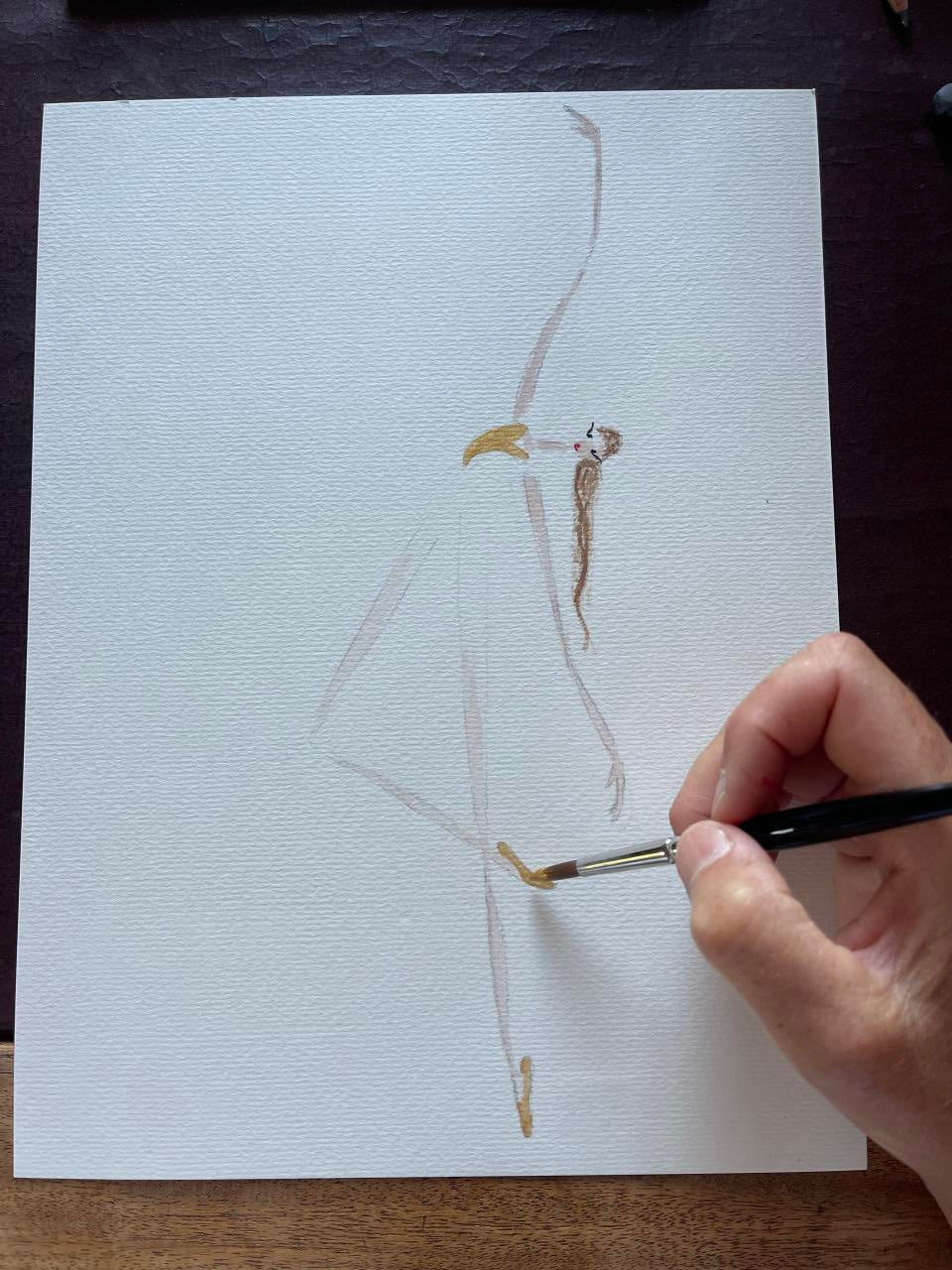 DOLLY Watercolor Gold Ballerina mug