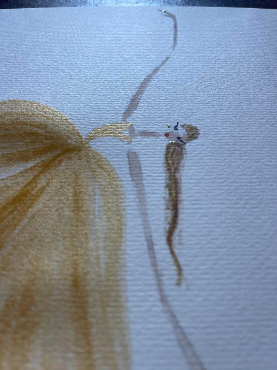 DOLLY Watercolor Gold Ballerina Kids Tee