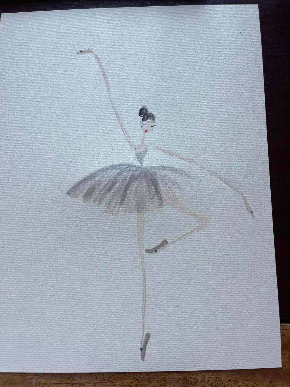 DOLLY Watercolor Silver Ballerina mug