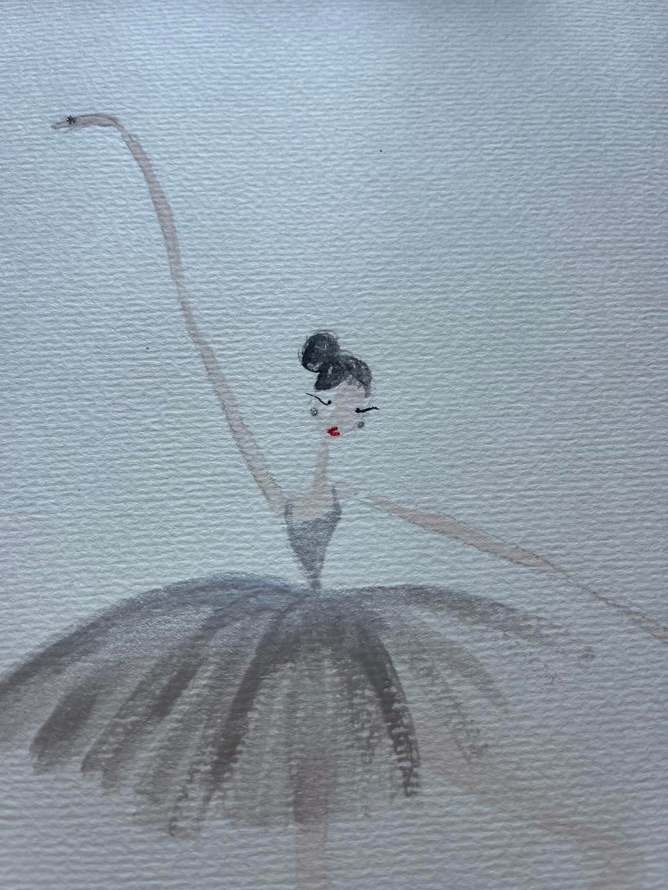 DOLLY Watercolor Silver Ballerina Kids Tee