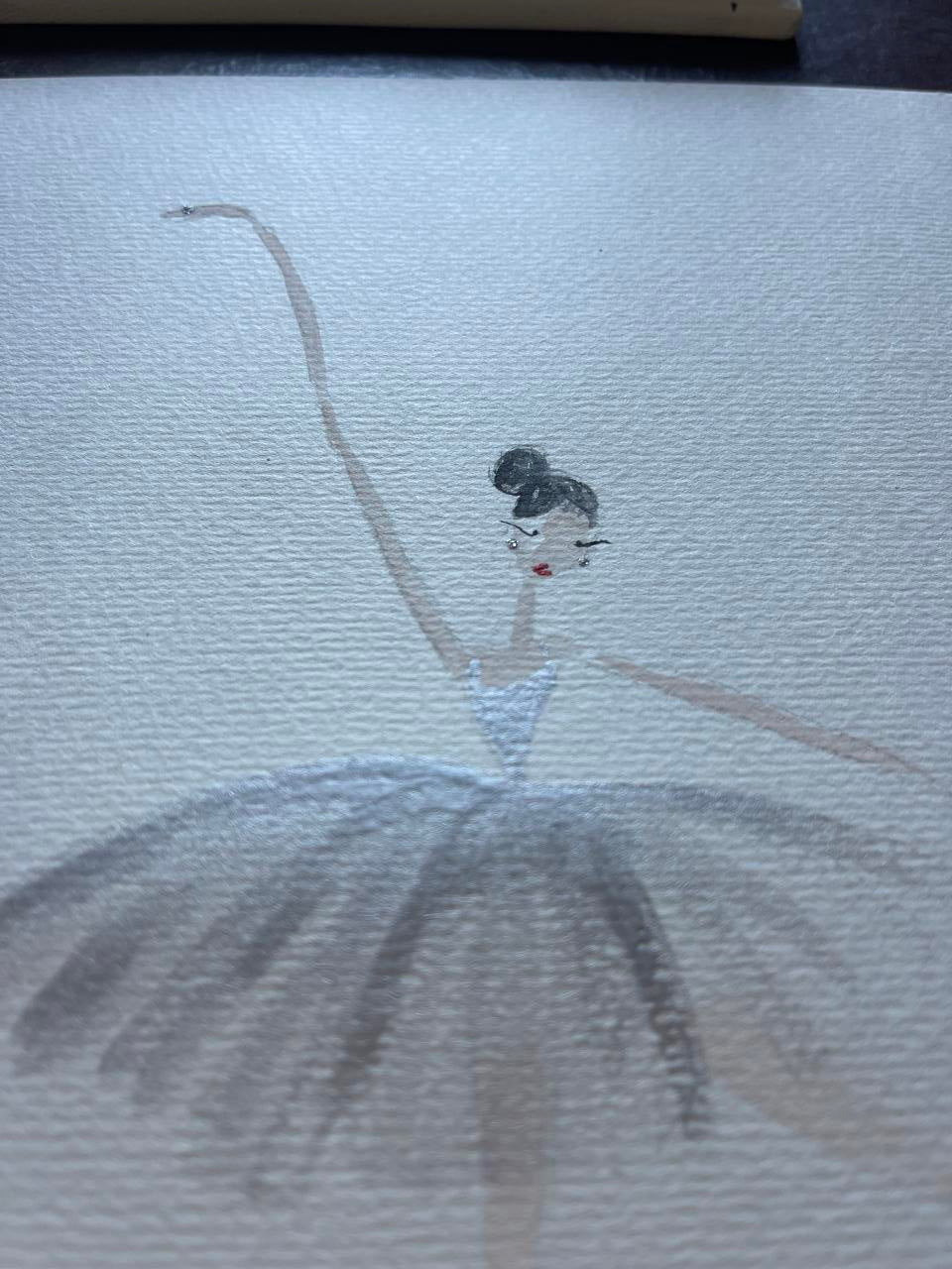 DOLLY Watercolor Silver Ballerina mug