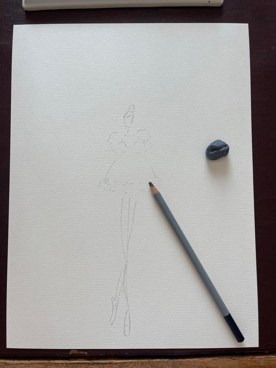 DOLLY Long Legs Frilly Dress Watercolor Art Print