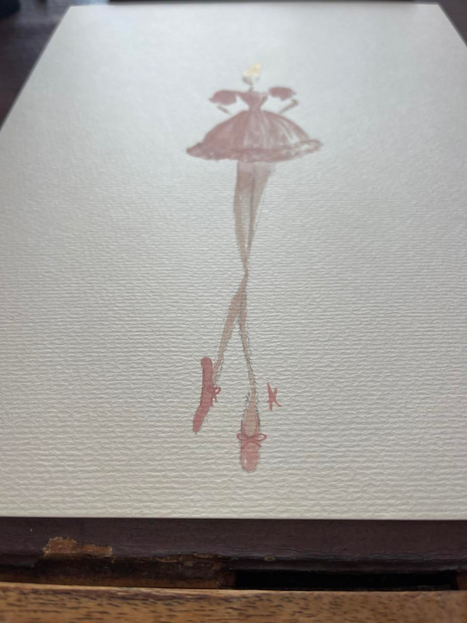 DOLLY Long Legs Frilly Dress Watercolor Art Print