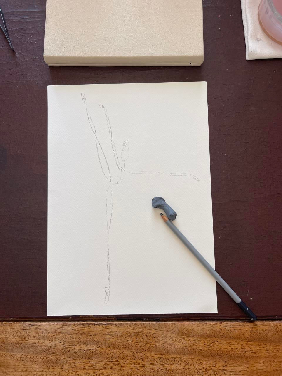 DOLLY Lavender Ballerina Watercolor Art Print