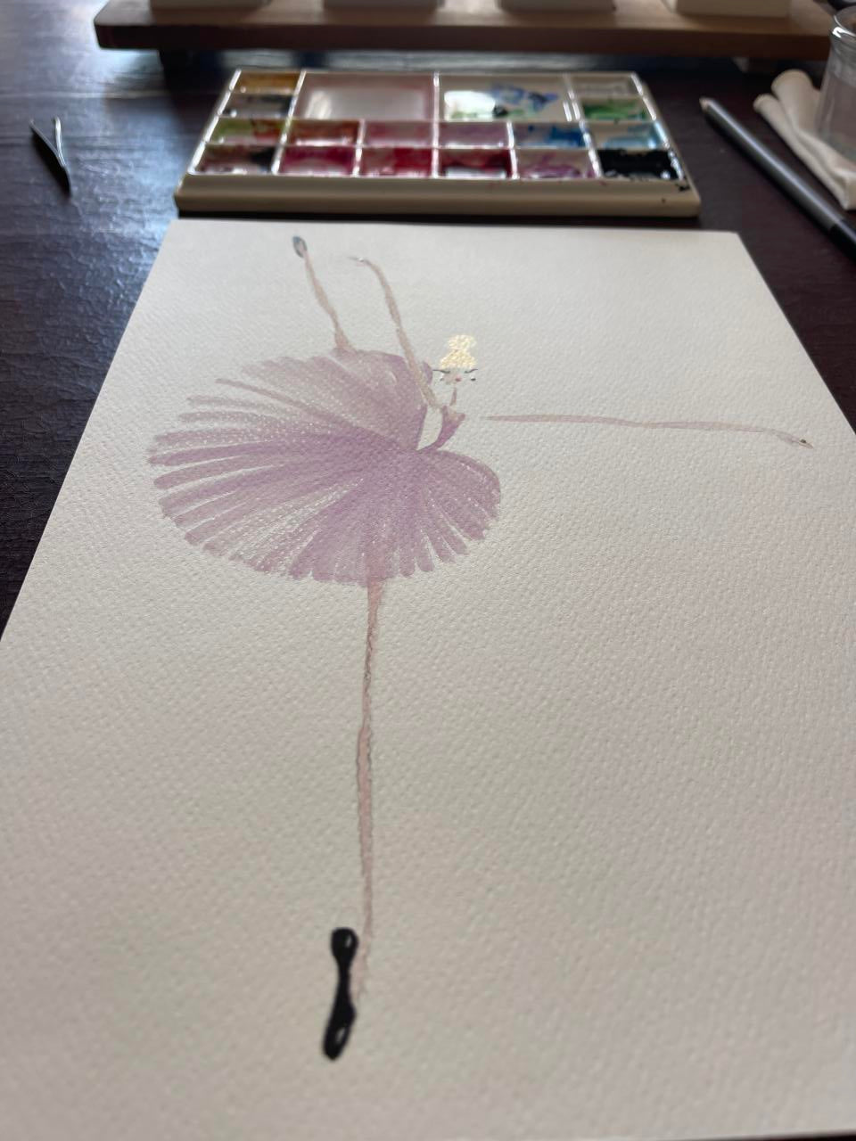 DOLLY Lavender Ballerina Watercolor Art Print