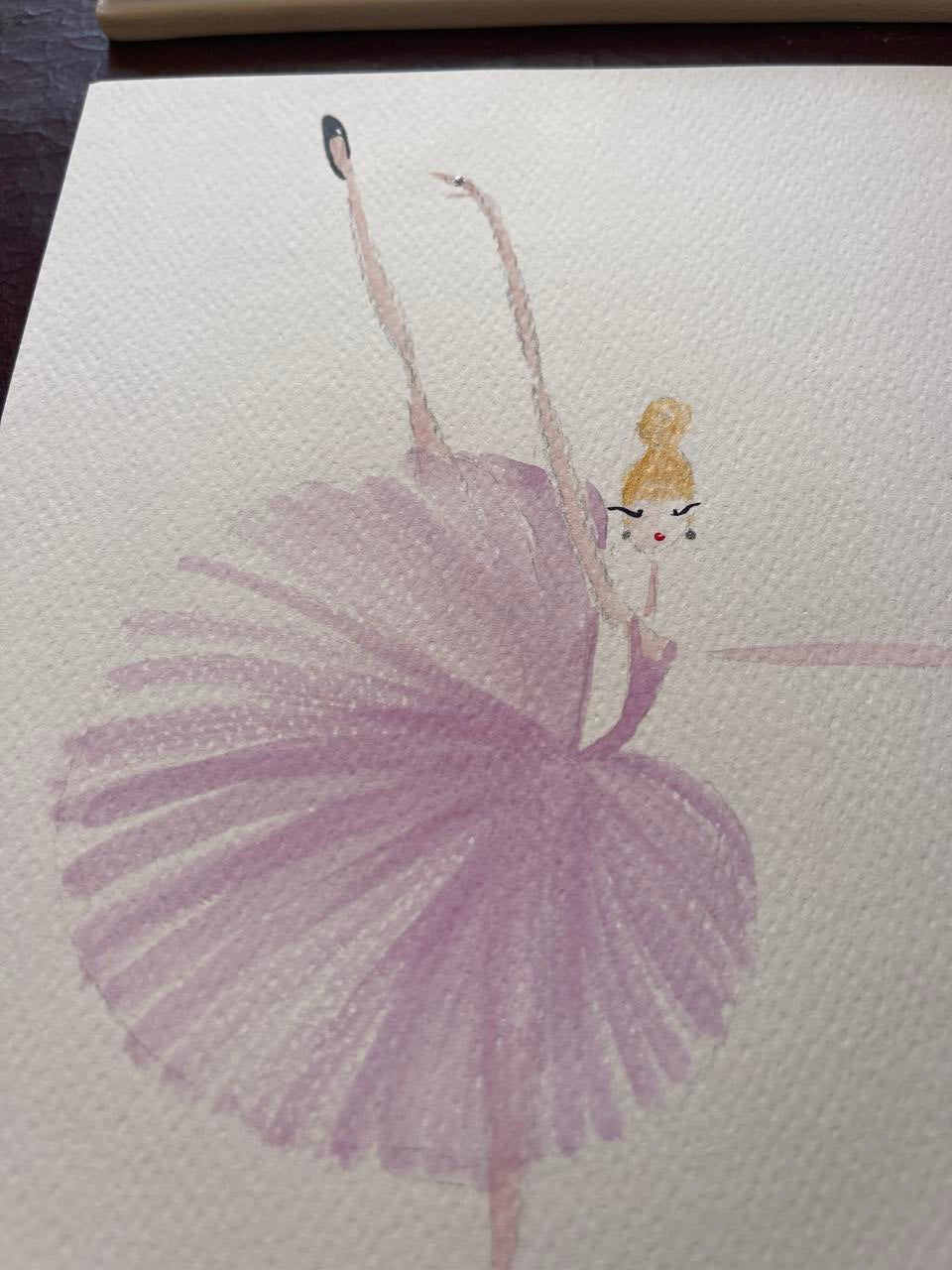 DOLLY Watercolor Lavender Ballerina Kids Tee