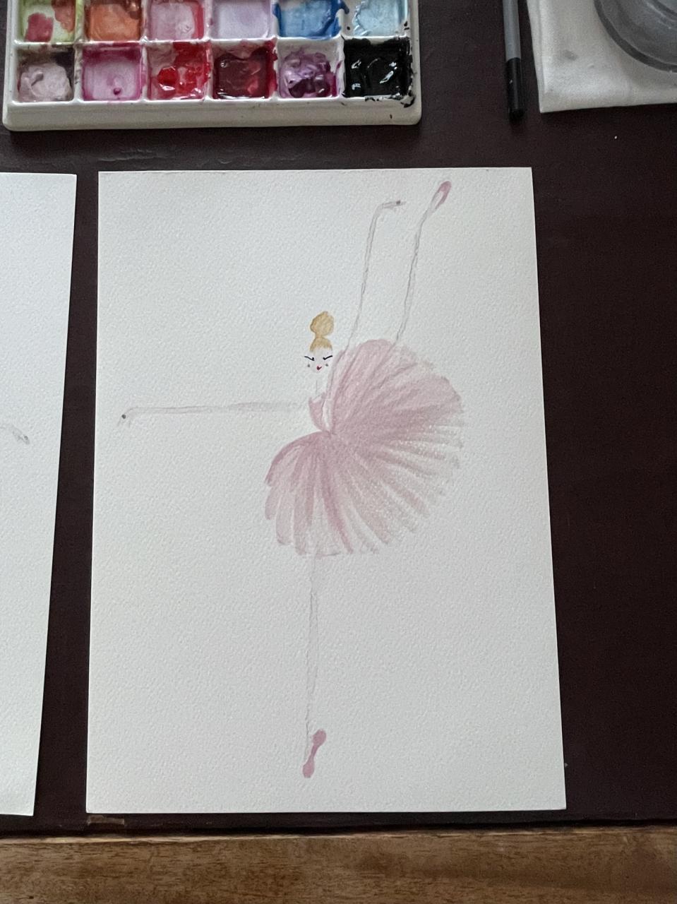 DOLLY Watercolor Ballerina Grand Battement Pink Kids Tee Kids Tee