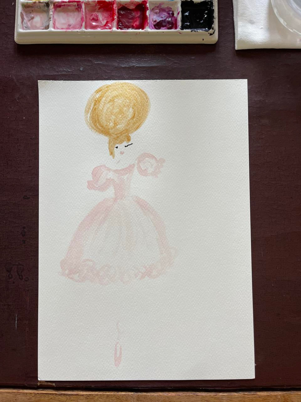 DOLLY Sunny Frilly Dress Watercolor Art Print