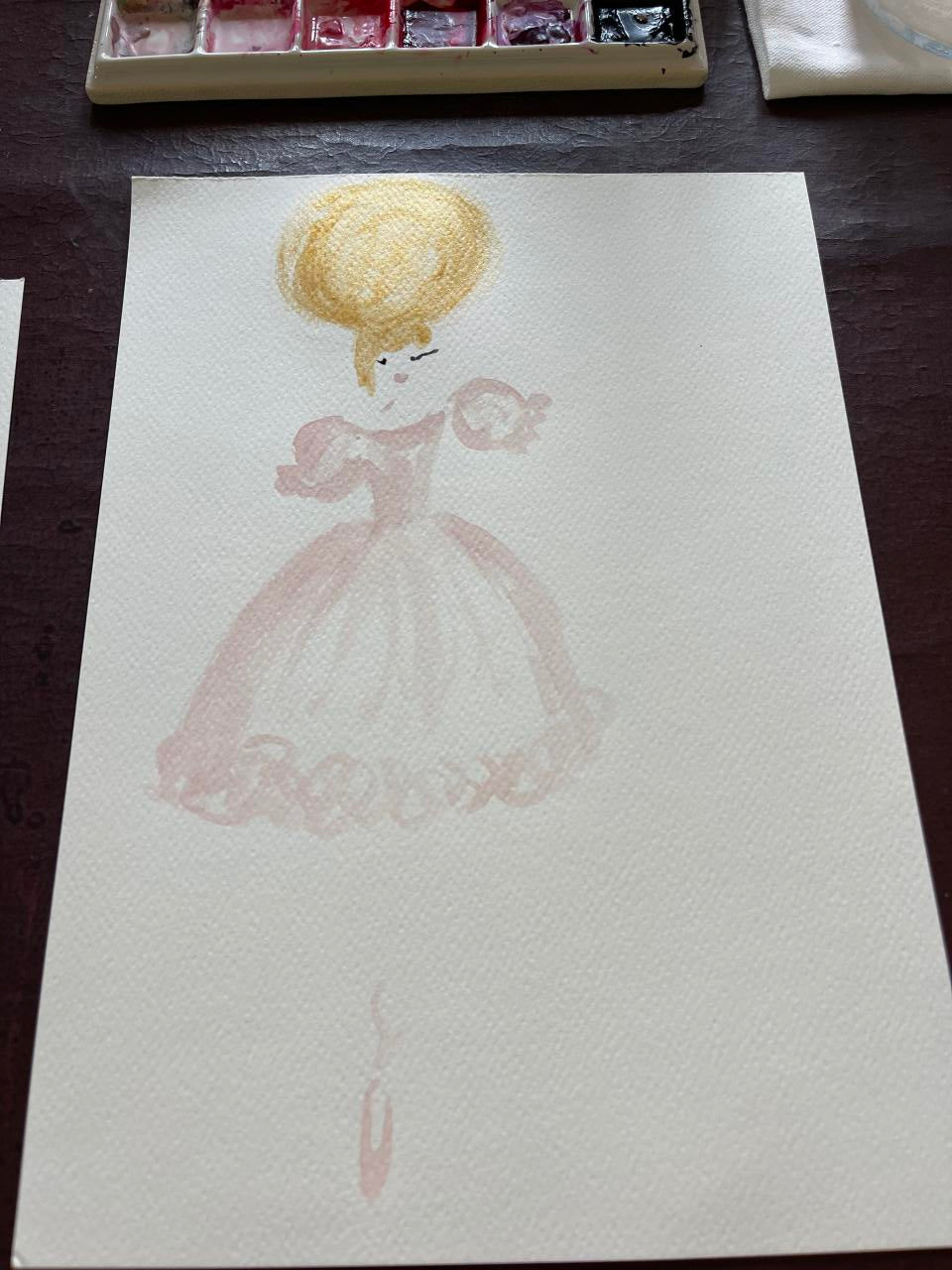 DOLLY Sunny Frilly Dress Watercolor Art Print