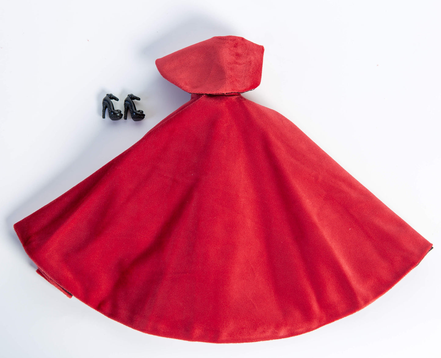 DOLLY® DOLL CLOTHES RED CARPET VELVET COLD SHOULDER GOWN DRESS + SHOES FOR 12 inch 30 cm 1/6 scale fashion dolls
