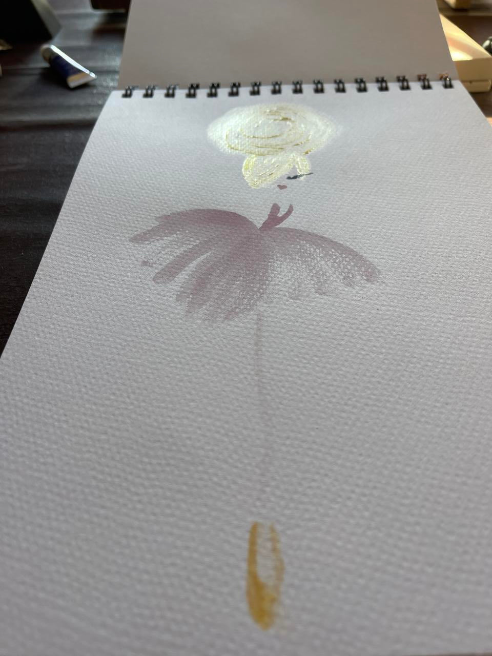 DOLLY Sunny Pink Watercolor Art Work on Matte Paper Framed Poster