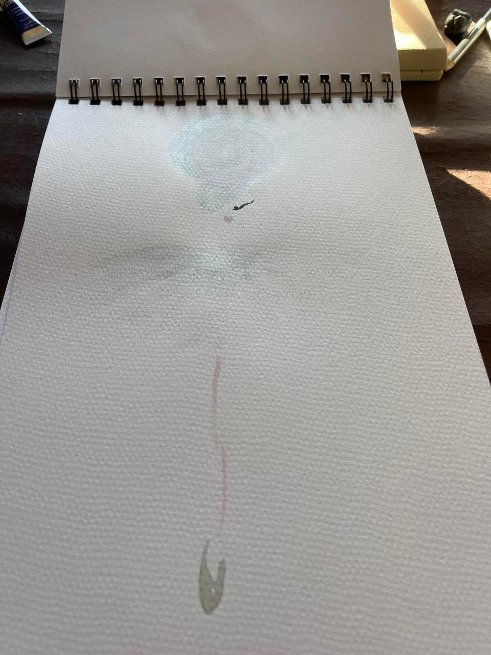 DOLLY Sunny Silver Watercolor Art Work on Matte Paper Framed Poster With Mat