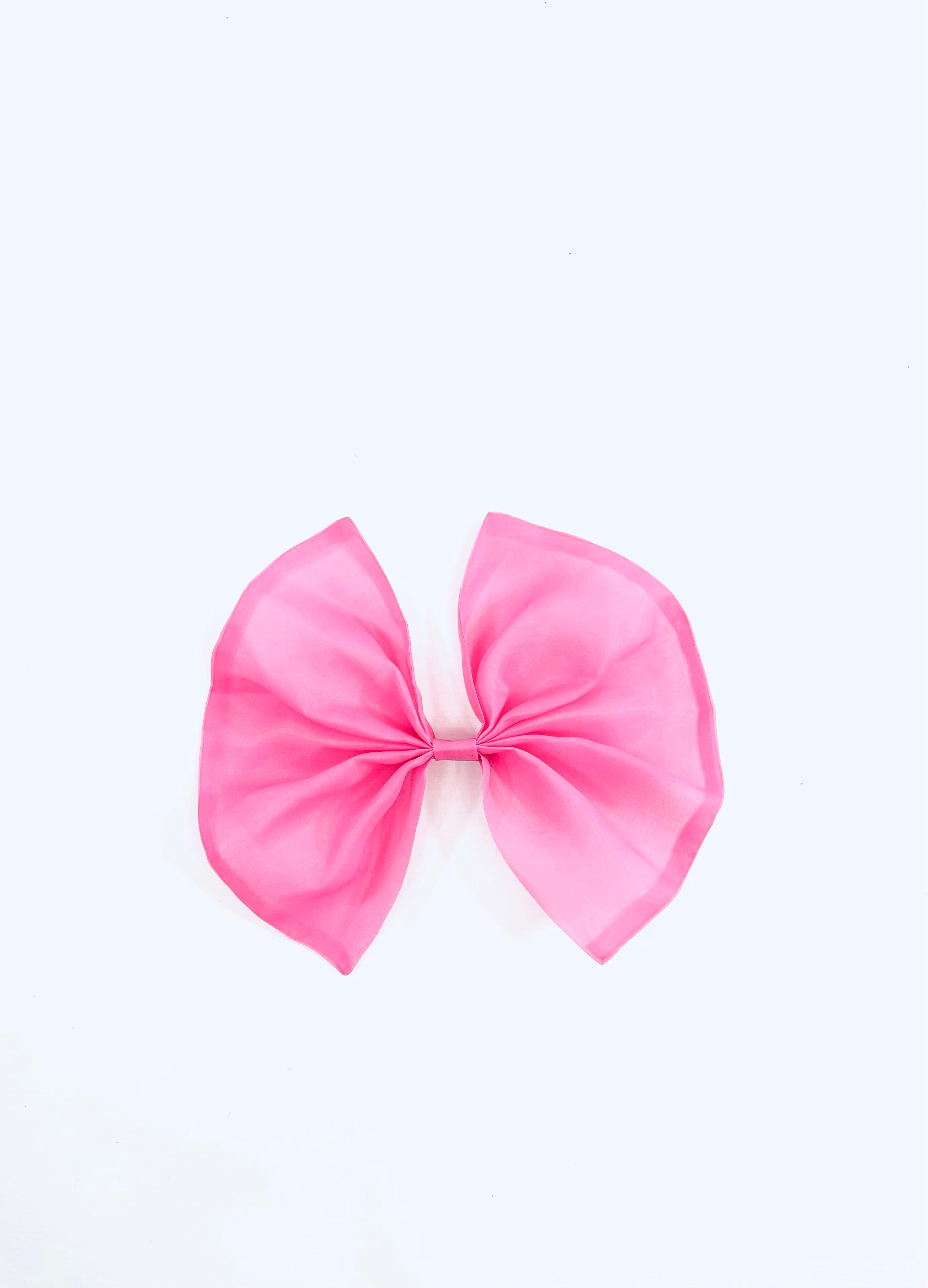 DOLLY PINK PLEASE! BIG ORGANZA HAIR BOW Aurora Bubblegum pink