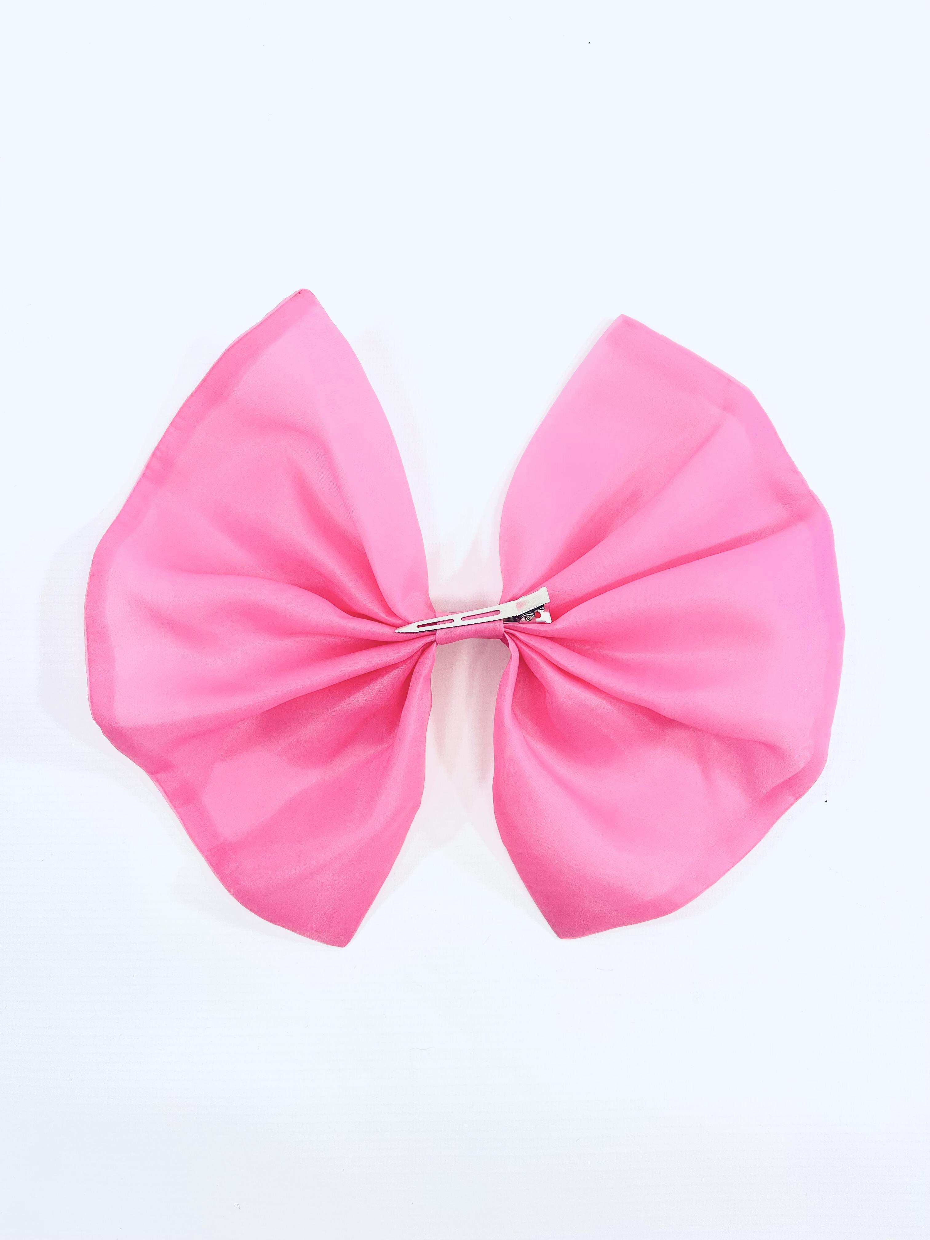 DOLLY PINK PLEASE! BIG ORGANZA HAIR BOW Aurora Bubblegum pink