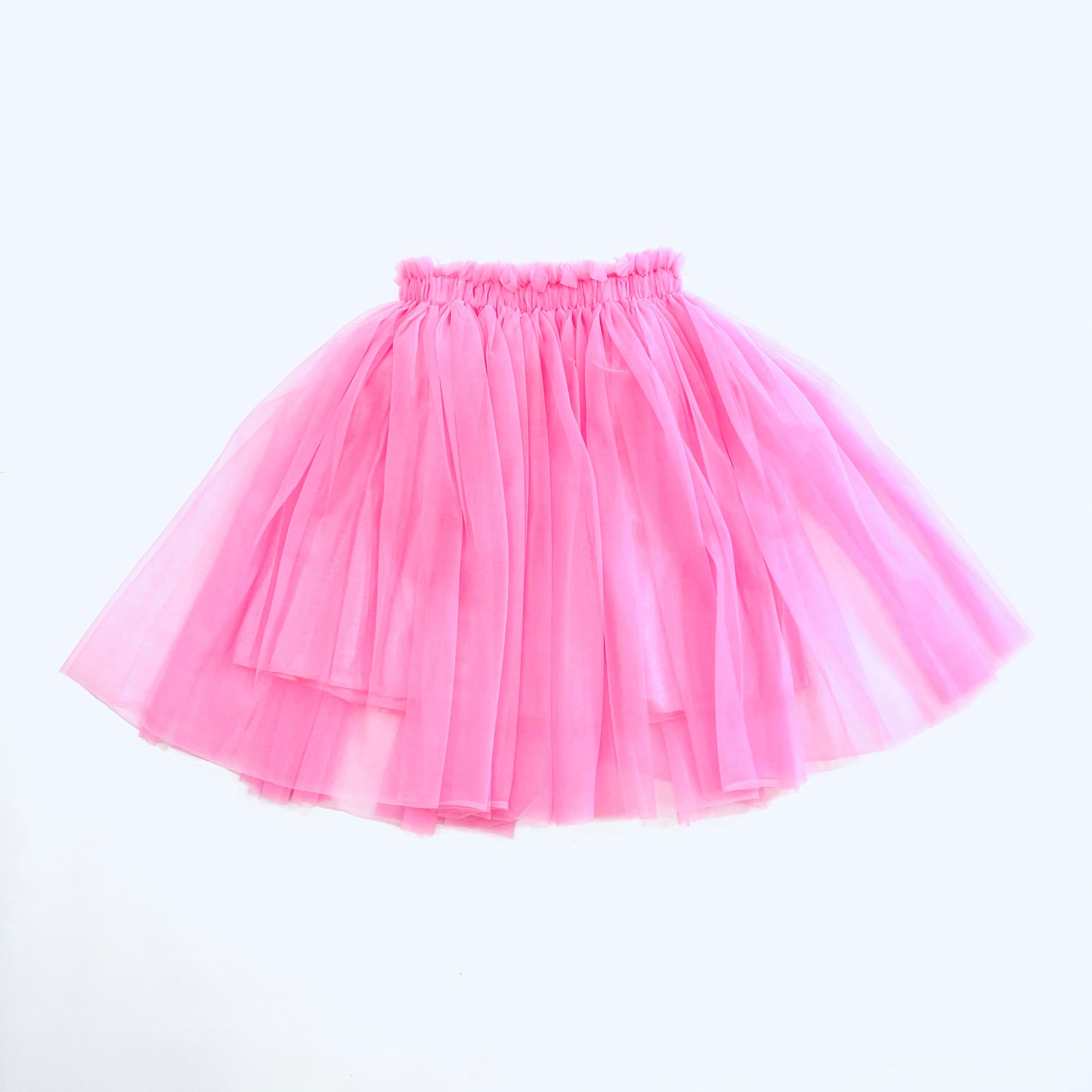 Pink tutu skirt on a white background