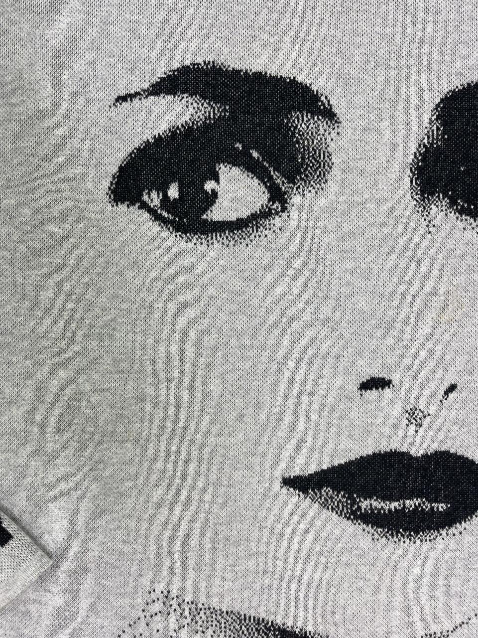 DOLLY Face Dorothy Lightgrey Black Sweater