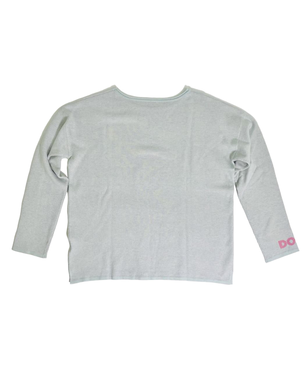 Light gray long-sleeve shirt with a logo on a white background
