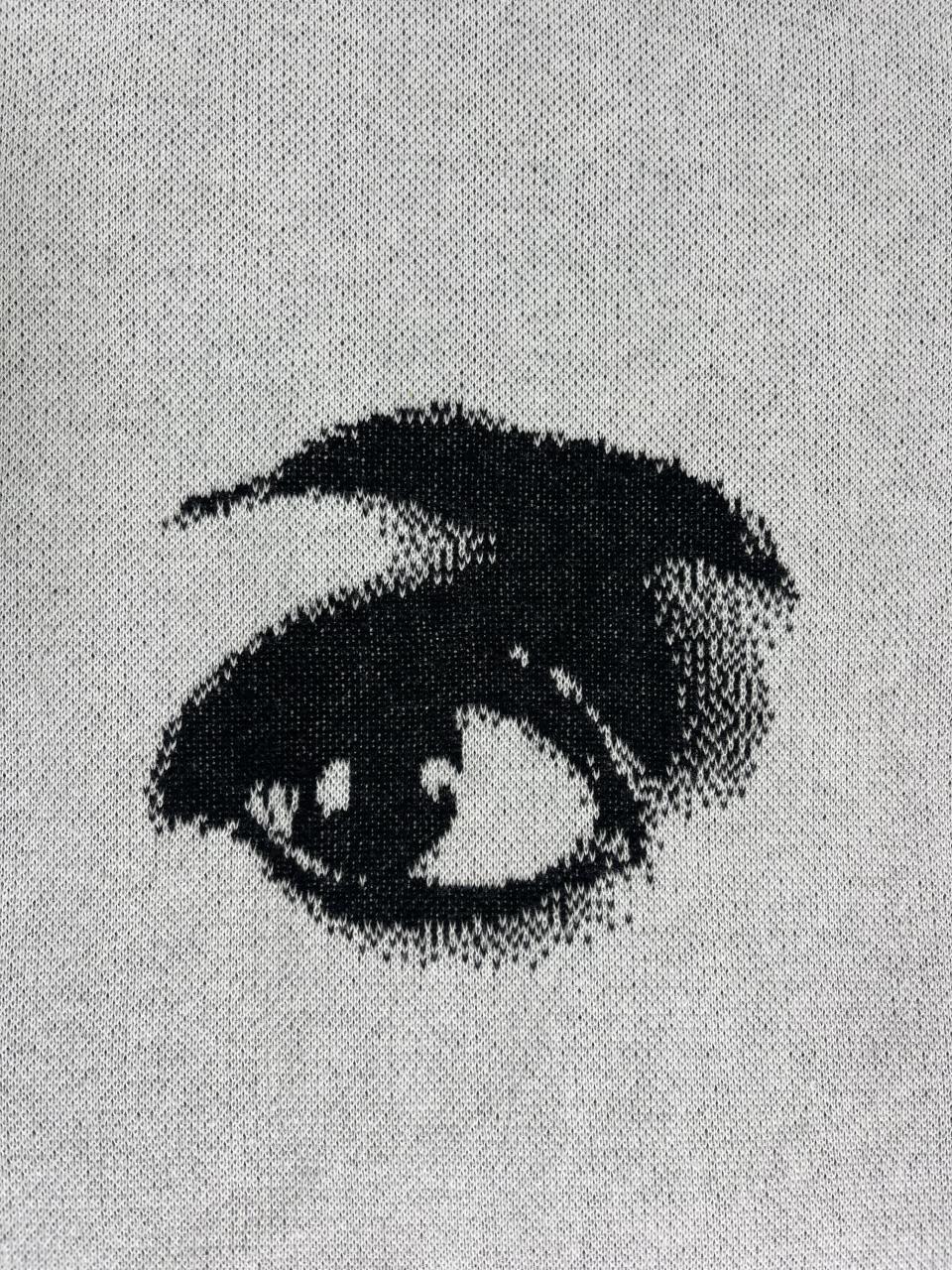 DOLLY Face Dorothy White Black Sweater