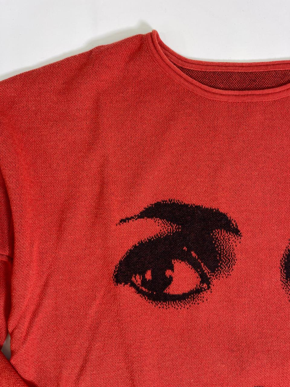 DOLLY Face Dorothy Red Black Sweater