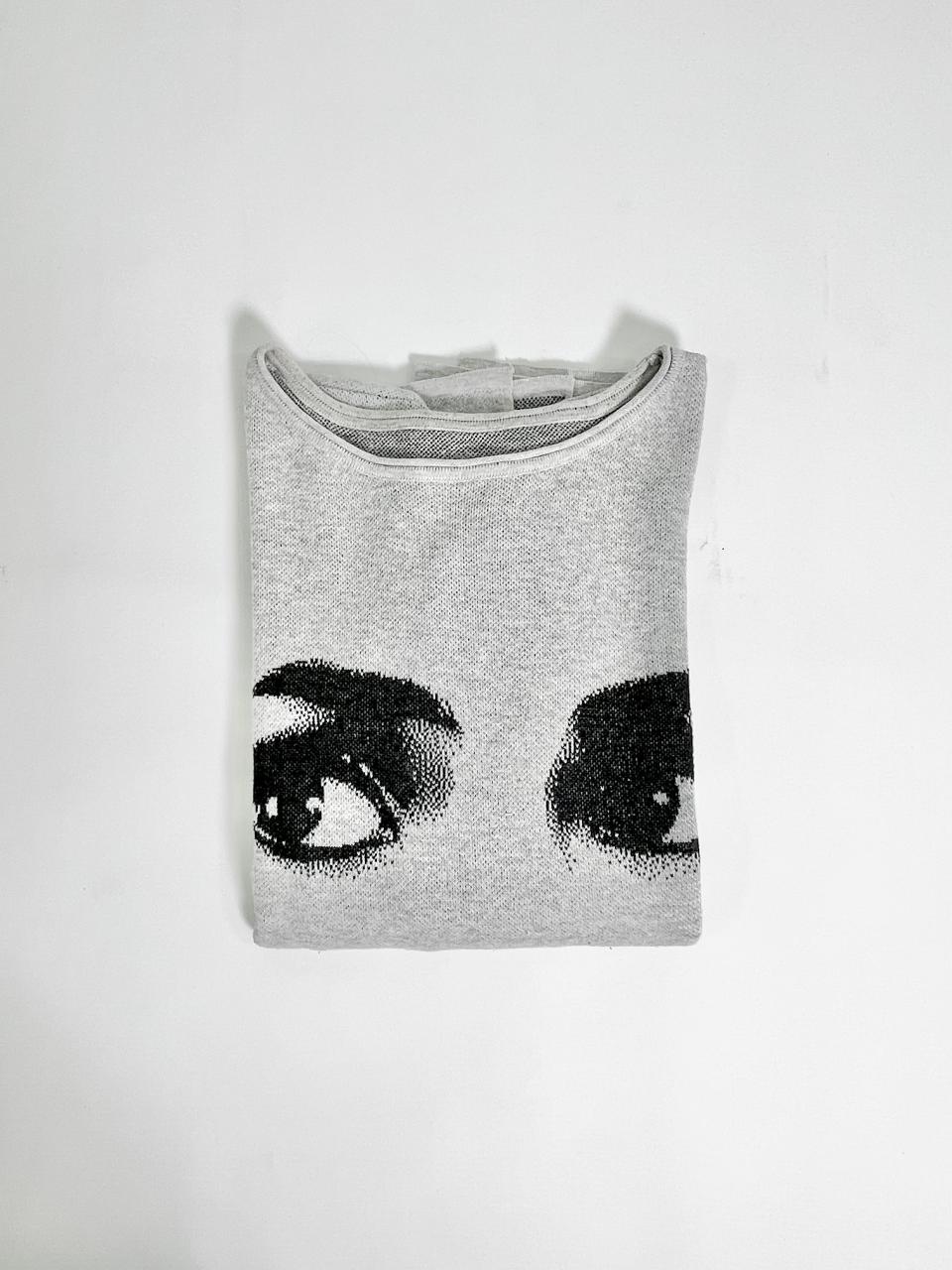 DOLLY Face Dorothy Lightgrey Black Sweater