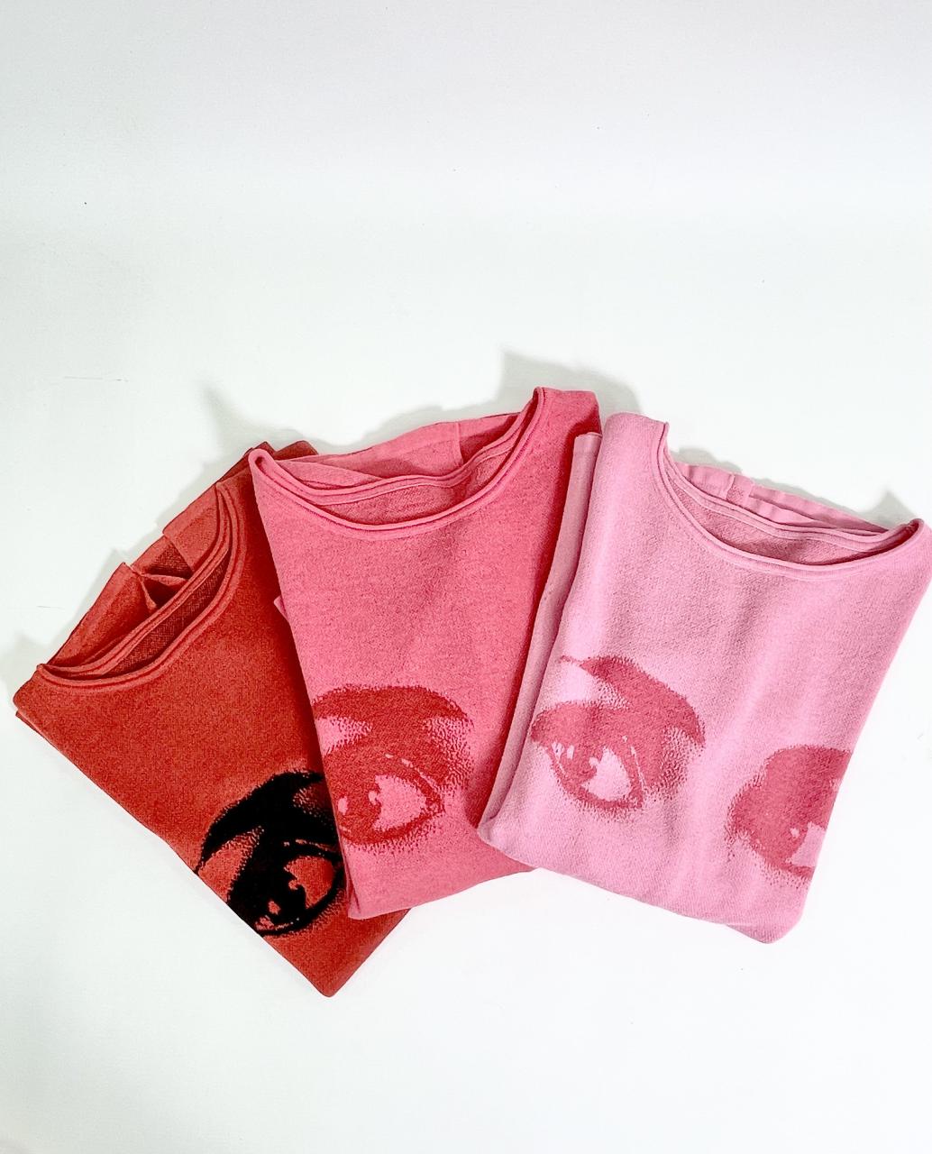 DOLLY Face Bubblegum pink Hotpink Crewneck Short Sleeve