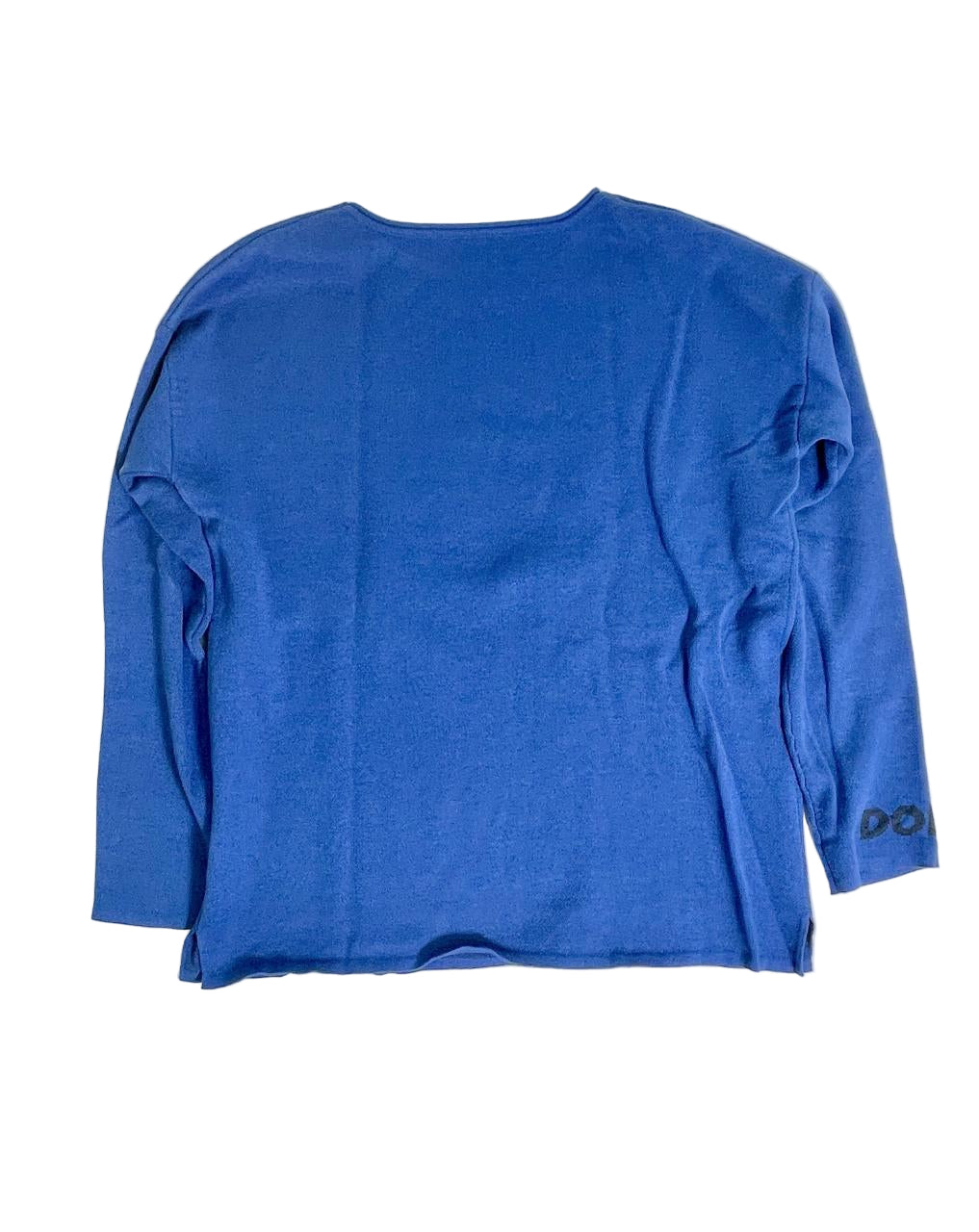 Blue long-sleeve shirt on a white background