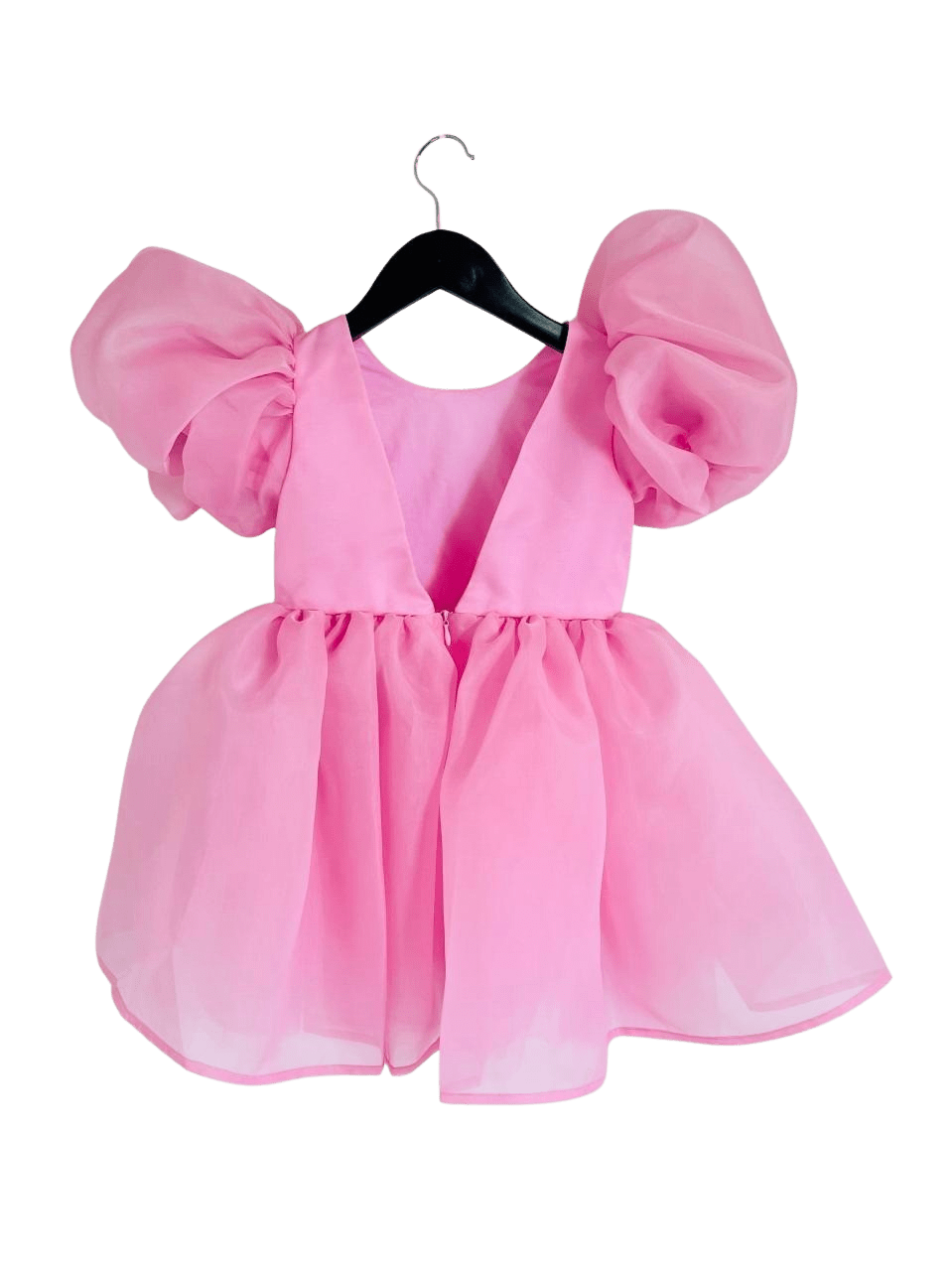DOLLY V-BACK PUFF SLEEVE ORGANZA TUTU DRESS sugar pink