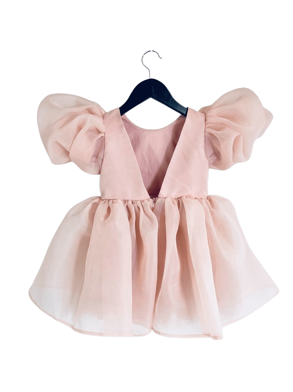 DOLLY V-BACK PUFF SLEEVE ORGANZA TUTU DRESS ballet slipper pink