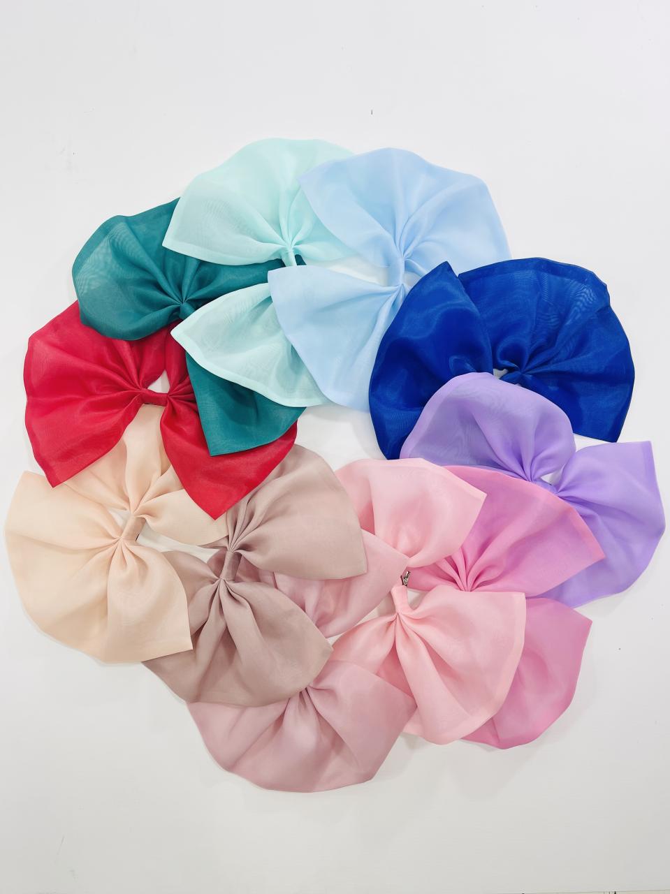 DOLLY BIG ORGANZA HAIR BOW sugar pink