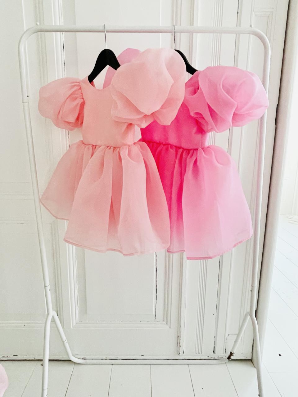 DOLLY V-BACK PUFF SLEEVE ORGANZA TUTU DRESS sugar pink