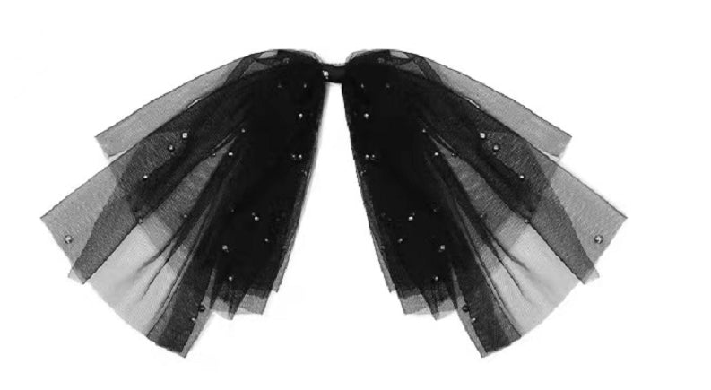 DOLLY® PEARL TULLE TIERED HAIR BOW 4 colors ⚪
