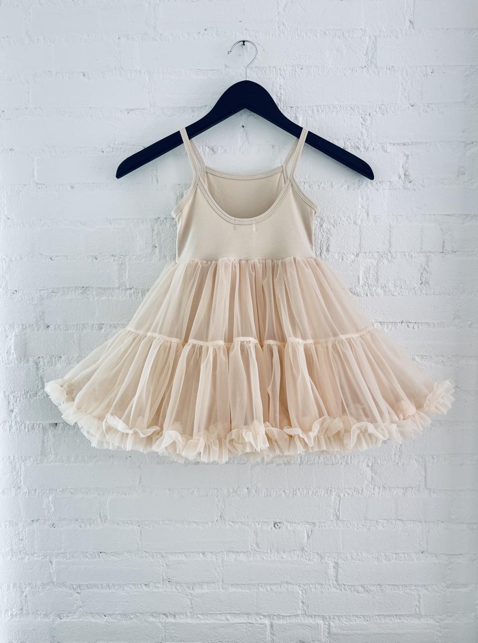 DOLLY PETTI SPAGHETTI PETTISKIRT TUTU DRESS cream